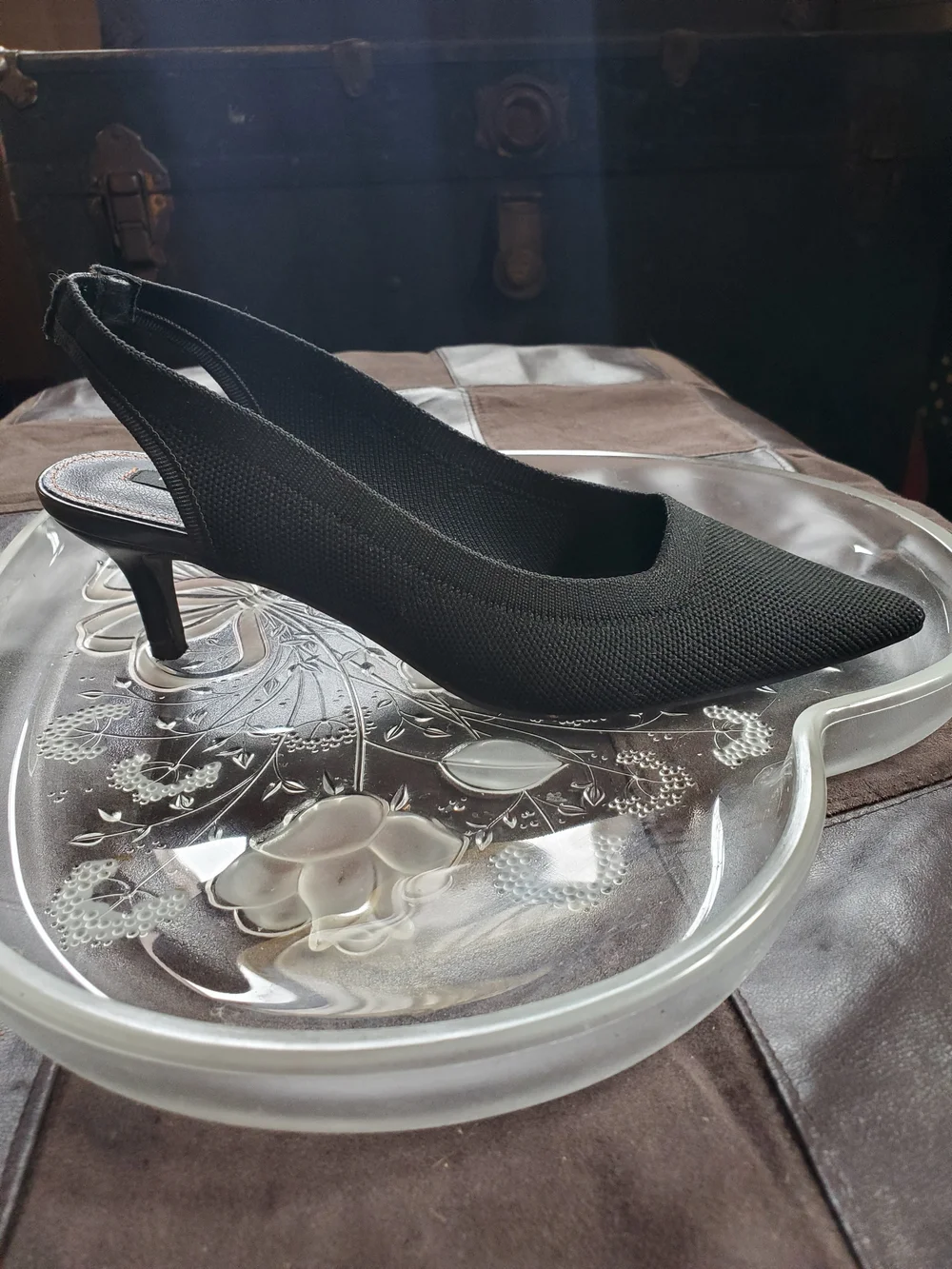 French Connection- Black Slingback Pointed-Toe Heels - Women's Dress Pumps